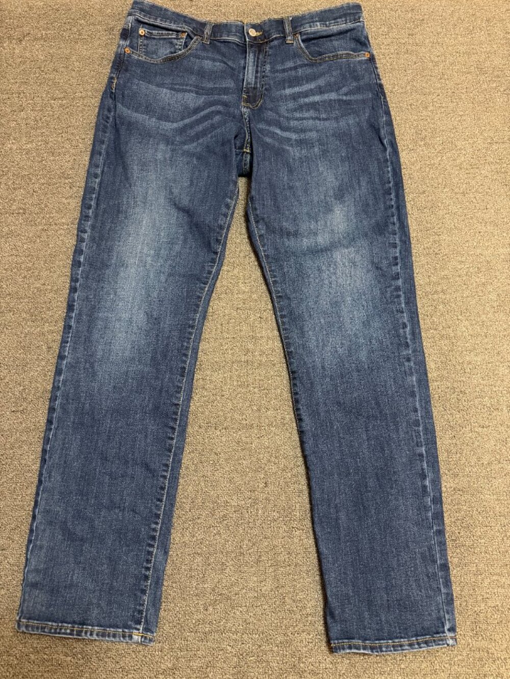 Lucky Brand 410 Athletic Straight Jeans 34x34 Medium Wash Denim Stretch Men's